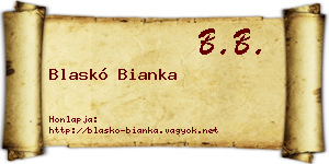 Blaskó Bianka névjegykártya