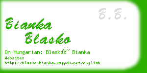 bianka blasko business card